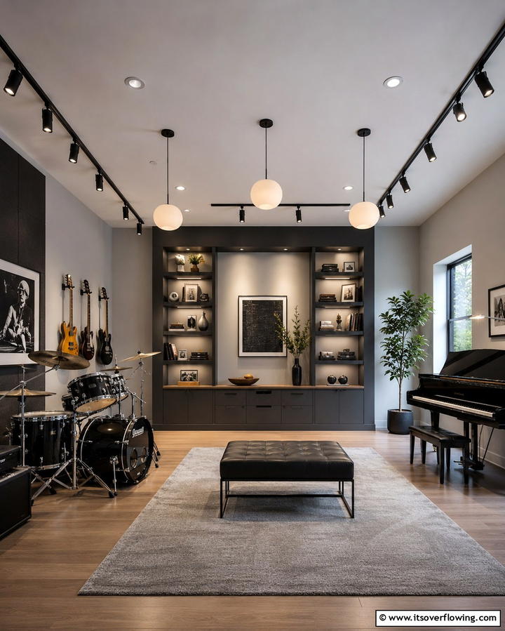Customizable Lighting Fixtures - 25 Guitar Room Ideas for Music Lovers