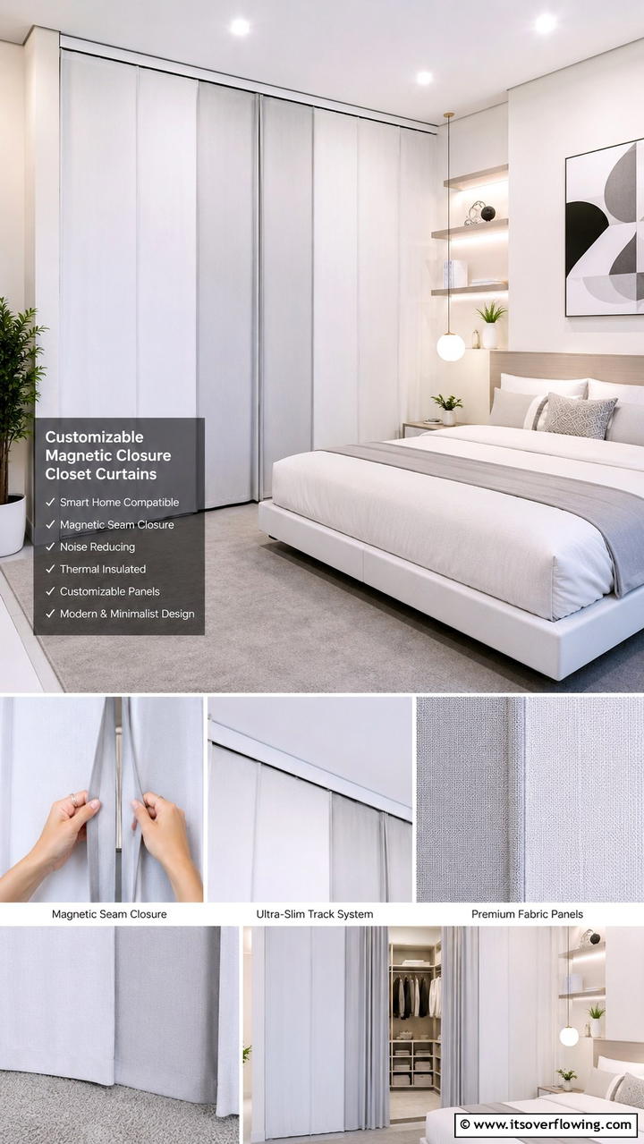 Customizable Magnetic Closure - 30 Closet Curtain Ideas for Stylish and Practical Storage