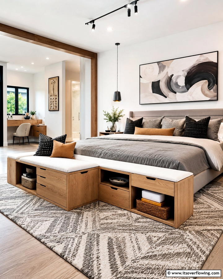 Customizable Modular Bench - 25 Stunning Bedroom Bench Ideas for a Cozy Retreat