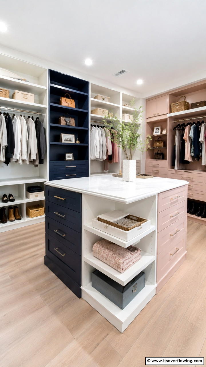 Customizable Modular Closet Island - 30 Closet Island Ideas- Luxurious Walk-In Storage Solutions
