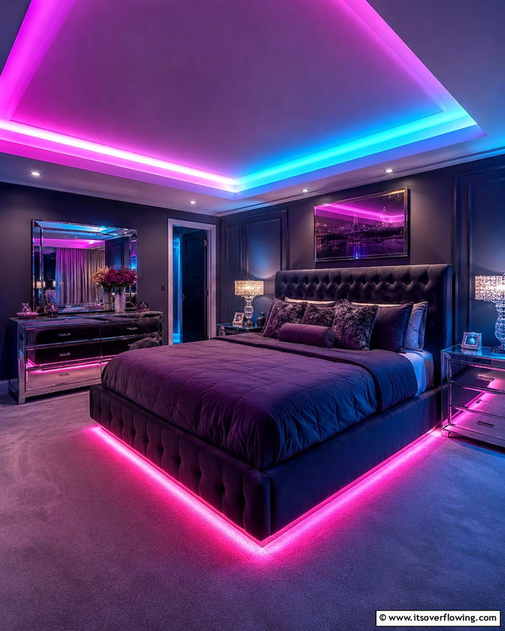 Customizable Mood Lighting - 25 Luxury Modern Bedroom Ideas for Ultimate Comfort