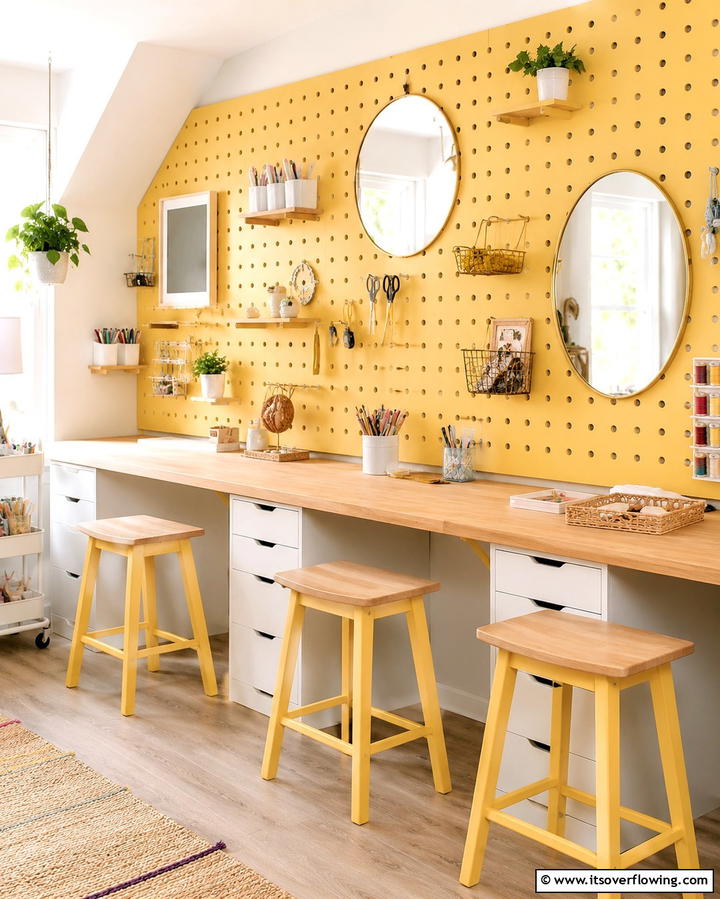 Customizable Pegboard System - 25 Stunning Makeup Room Ideas for Every Style