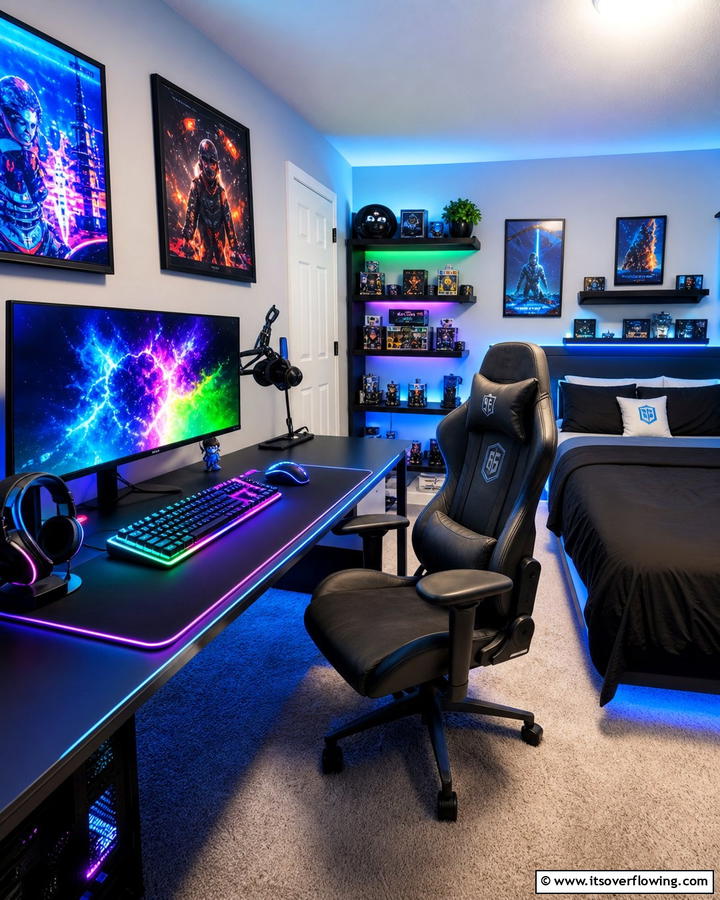 Customizable RGB Keyboard and Mouse - 25 Boys Gaming Bedroom Ideas for the Ultimate Gaming Setup