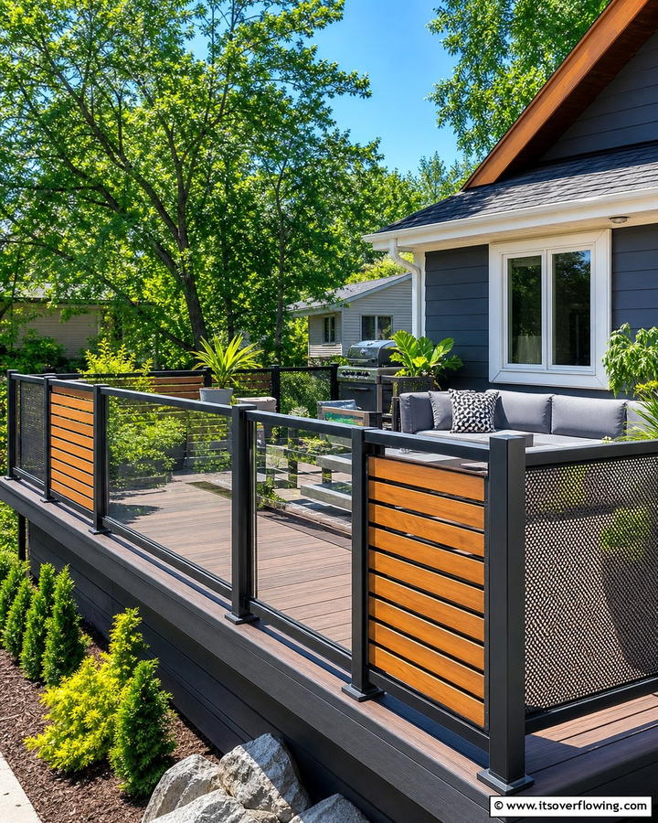 Customizable Railing with Modular Panels - 21 Deck Railing Ideas for Style and Safety