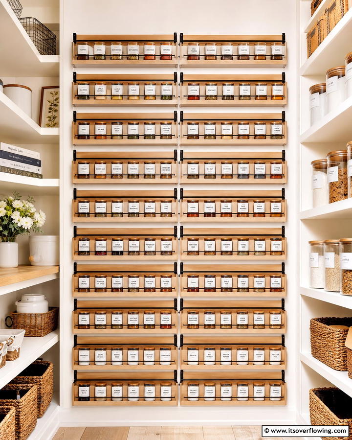 Customizable Spice Racks - 21 Kitchen Pantry Ideas to Streamline Food Storage