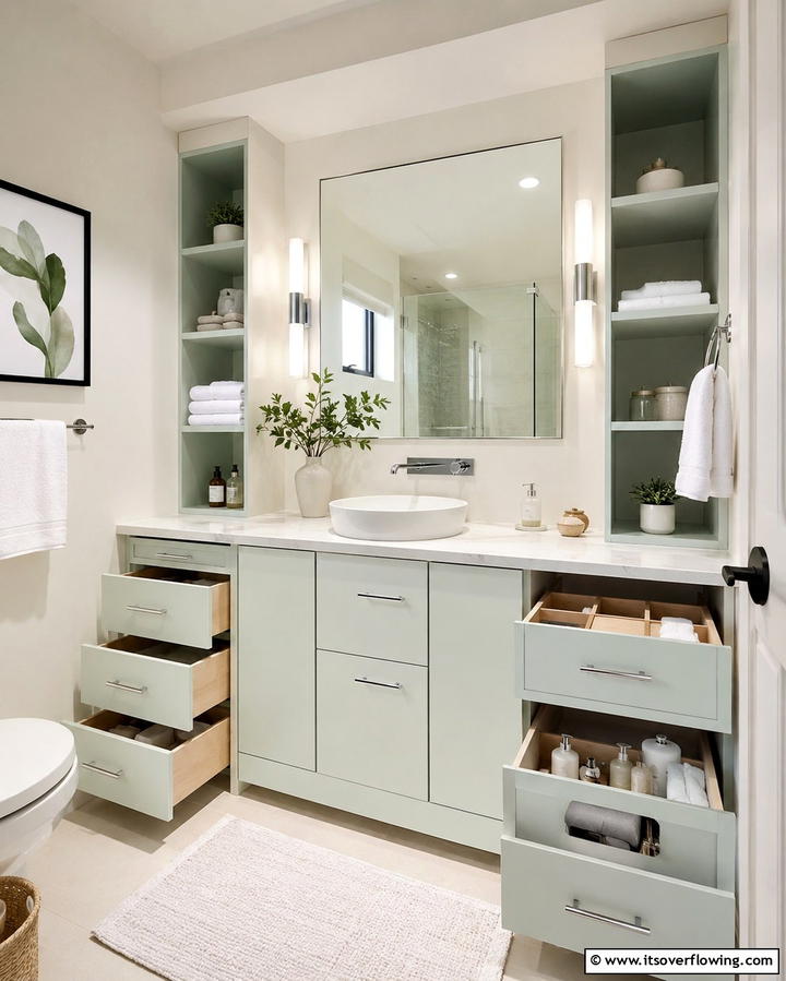 Customizable Storage Vanity - 30 Small Bathroom Vanity Ideas for Space-Saving Style