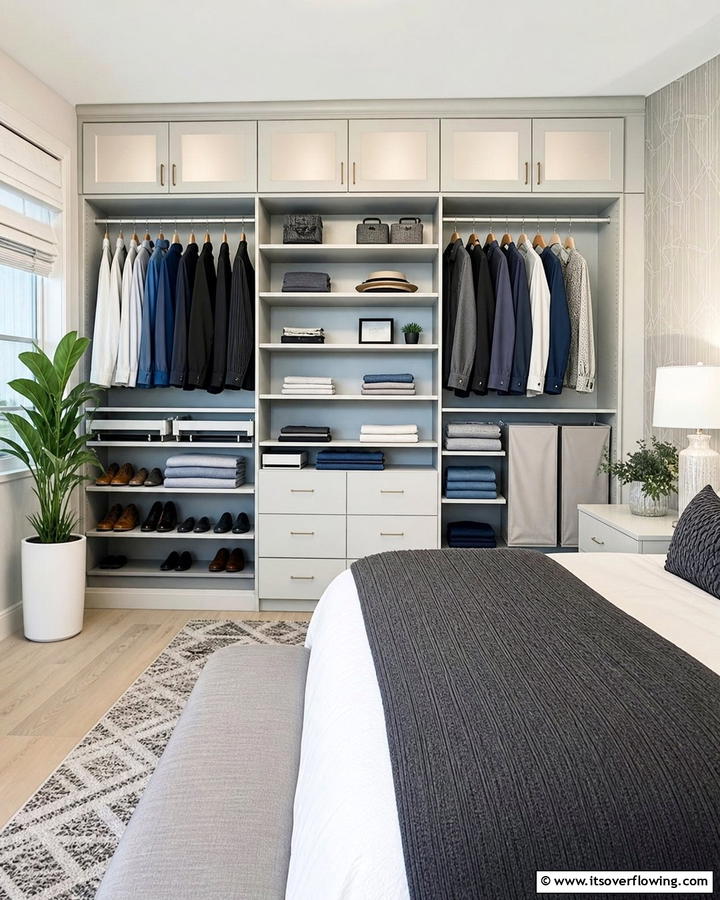Customized Adjustable Shelves - 21 Space-Saving Built-In Wardrobe Ideas for Organized Homes