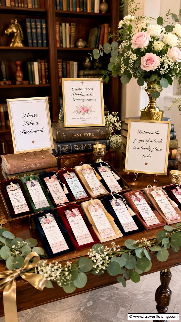 Customized Bookmarks - 21 Thoughtful Wedding Favors Ideas Your Guests Will Love