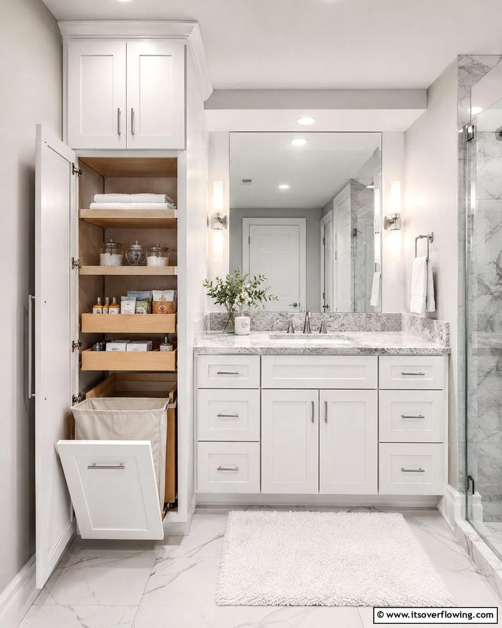 Customized Cabinetry - 30 Small Master Bathroom Ideas for Efficient Luxury