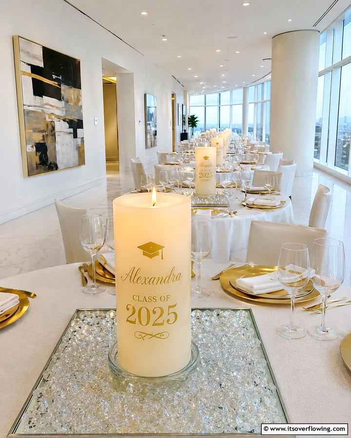 Customized Candle Centerpieces - 25 Graduation Centerpiece Ideas for Memorable Celebrations