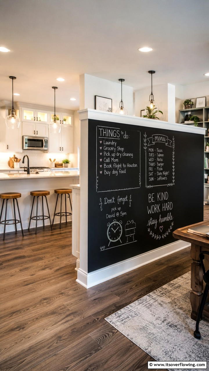 Customized Chalkboard Wall - 30 Half Wall Ideas- Modern Room Dividers & Design Tricks