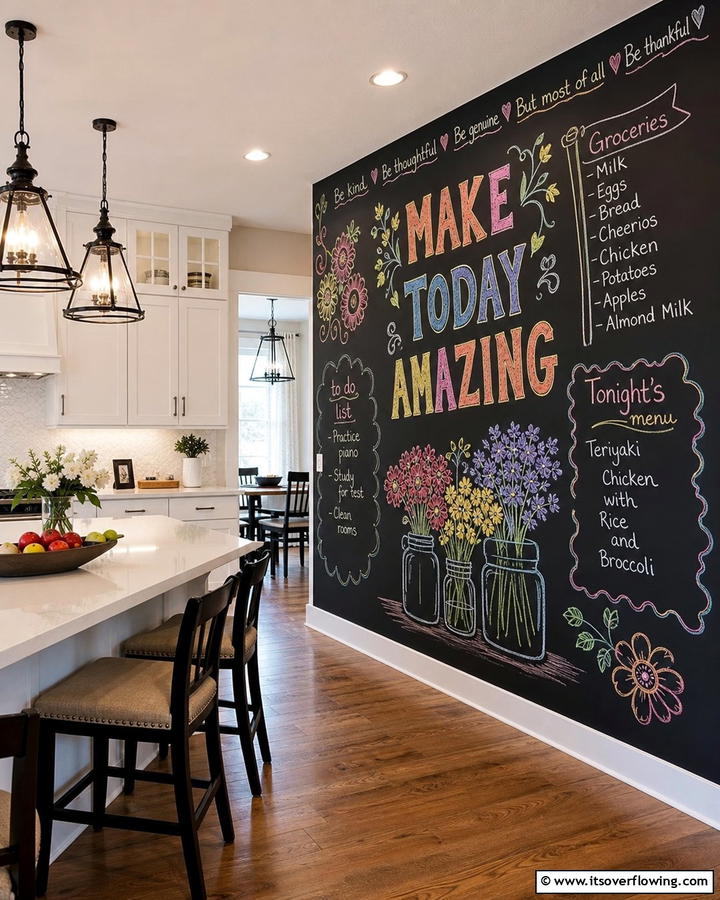 Customized Chalkboard Wall - 21 Innovative Blank Wall Ideas to Maximize Your Space