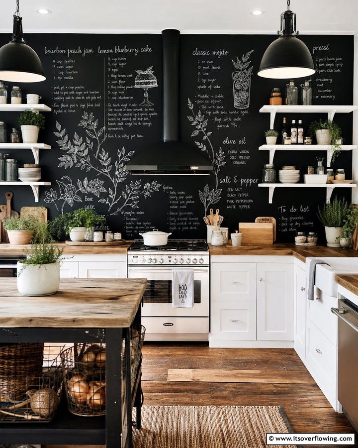 Customized Chalkboard Walls - 21 Kitchen Backsplash Ideas for Striaking Visual Impact