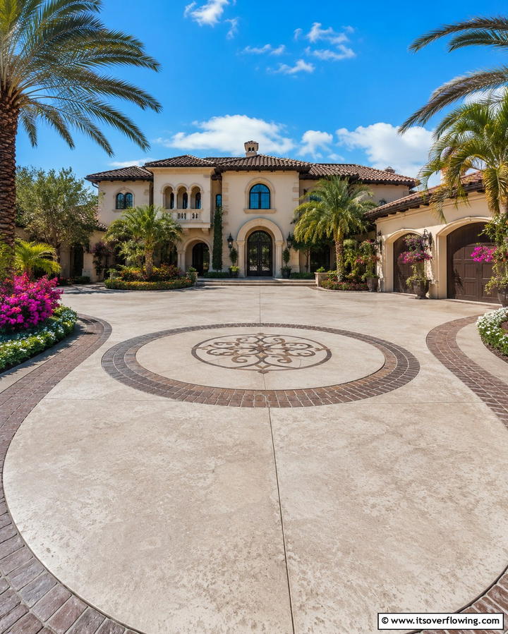 Customized Concrete Driveway - 30 Durable Concrete Driveway Designs to Enhance Curb Appeal
