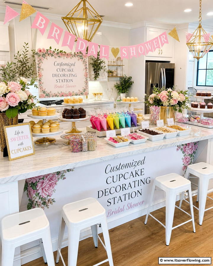 Customized Cupcake Decorating Station - 21 Unique Bridal Shower Ideas for Memorable Celebrations