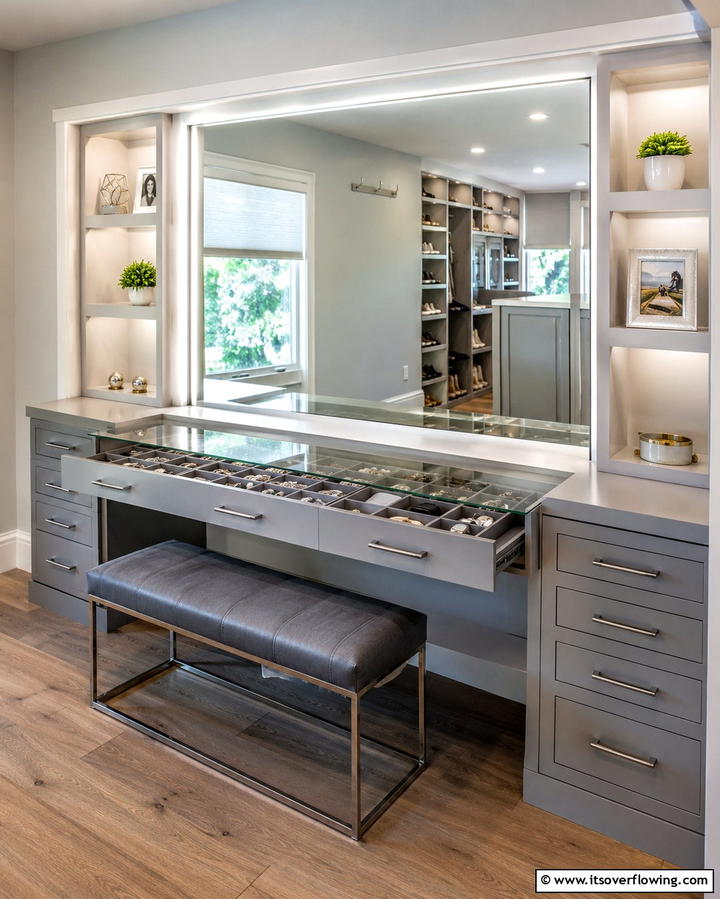 Customized Drawer System Vanity - 30 Bedroom Vanity Ideas for Chic and Functional Dressing Areas