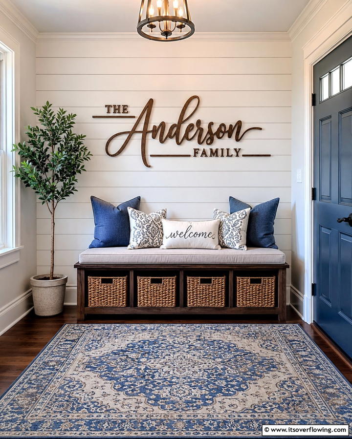 Customized Entryway Sign - 30 Entryway Wall Ideas for First Impressions and Functional Storage