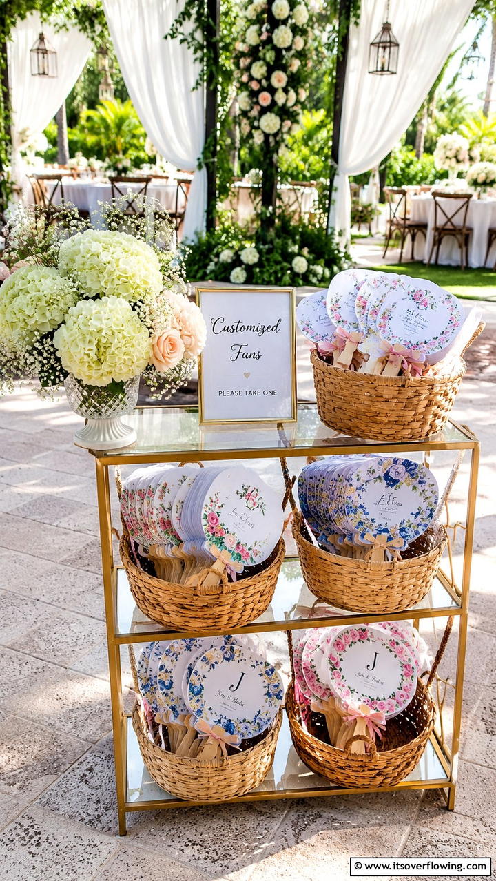 Customized Fans - 21 Thoughtful Wedding Favors Ideas Your Guests Will Love