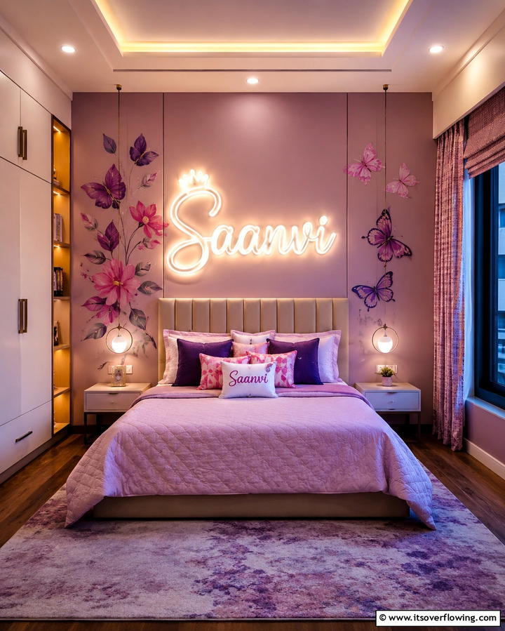 Customized Name Decor - 25 Girl Room Ideas for 10-year-olds- Creative & Fun Designs