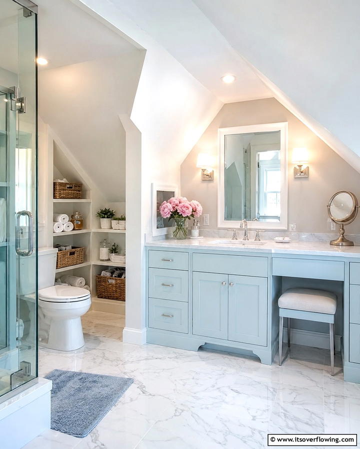 Customized Nook Designs - 30 Attic Bathroom Ideas for Space-Saving Luxury