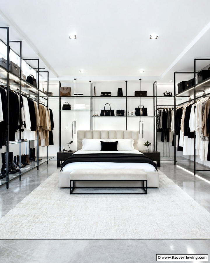 Customized Open Concept Closet - 30 Space-Saving Built-In Wardrobe Ideas Around Your Bed