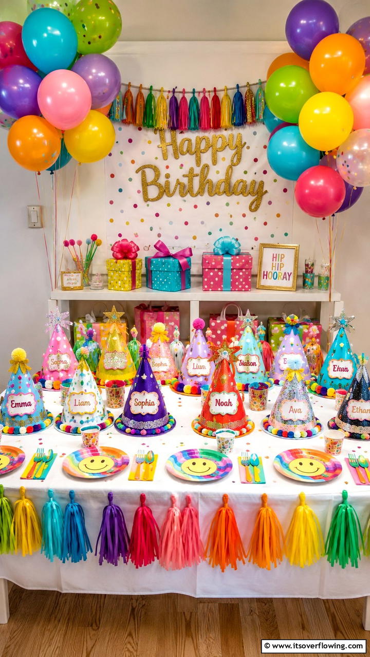 Customized Party Hats - 30 Birthday Decoration Ideas for Memorable Celebrations