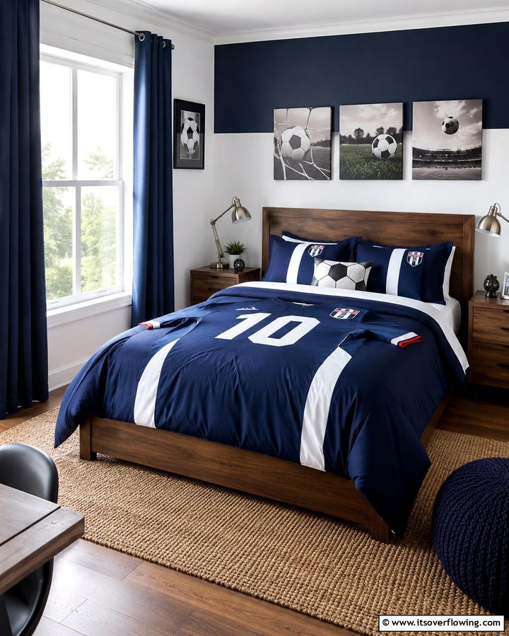 Customized Soccer Jersey Bedding - 30 Sporty Soccer Bedroom Ideas for Young Athletes