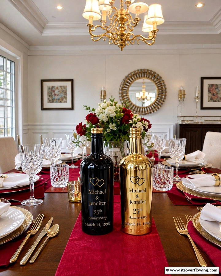 Customized Wine or Champagne Bottles - 25 40th Wedding Anniversary Gift Ideas They’ll Love