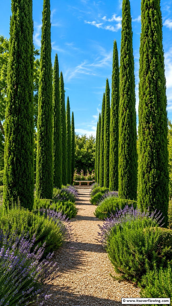 Cypress Tree Sanctuary - 30 Greek Garden Ideas- Mediterranean-Inspired Landscaping