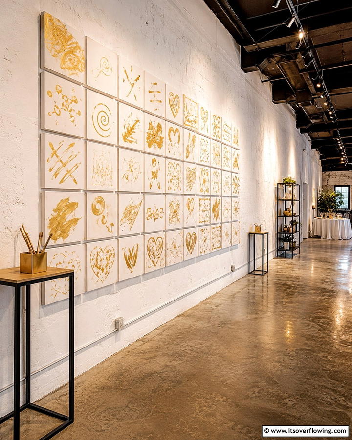 DIY Art Installation for Memories - 30 50th Wedding Anniversary Ideas for Golden Love