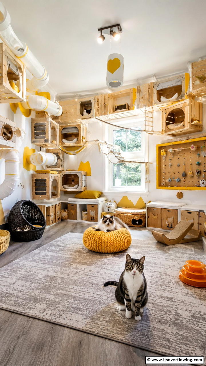 DIY Cat Habitat - 30 Cat Room Ideas- Create a Purr-fect Space for Your Feline