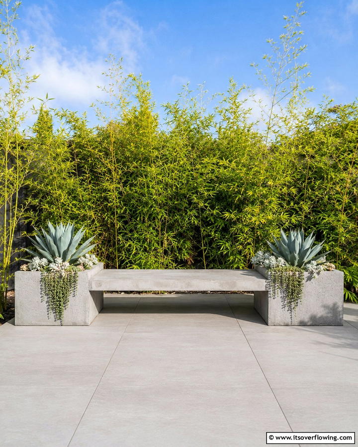 DIY Cement Succulent Bench - 30 Outdoor Succulent Container Ideas for Easy Gardening