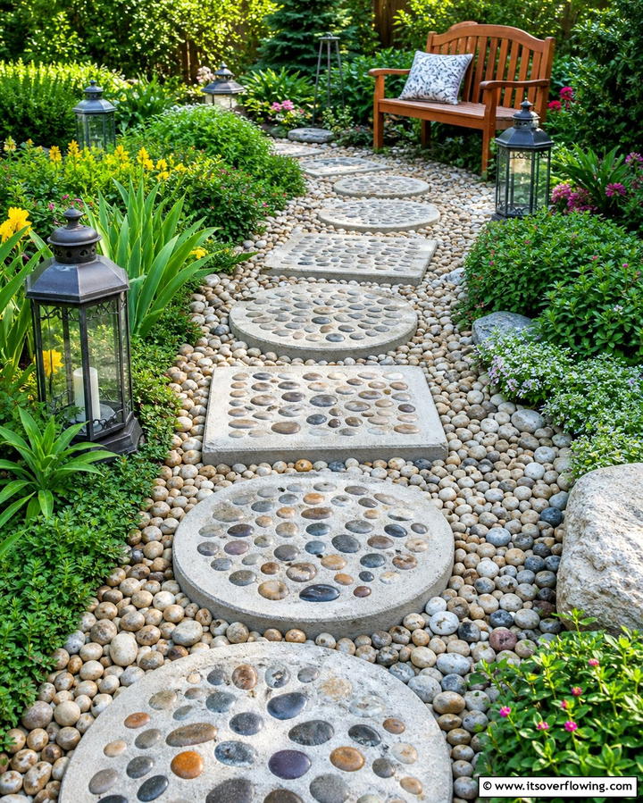 DIY Concrete Stepping Stones - 25 Concrete Patio Ideas on a Budget for Affordable Style