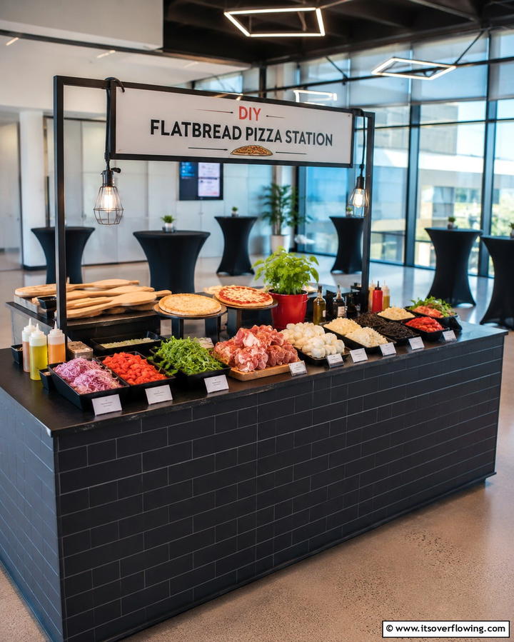 DIY Flatbread Pizza Station - 25 Wedding Buffet Ideas for a Memorable Reception