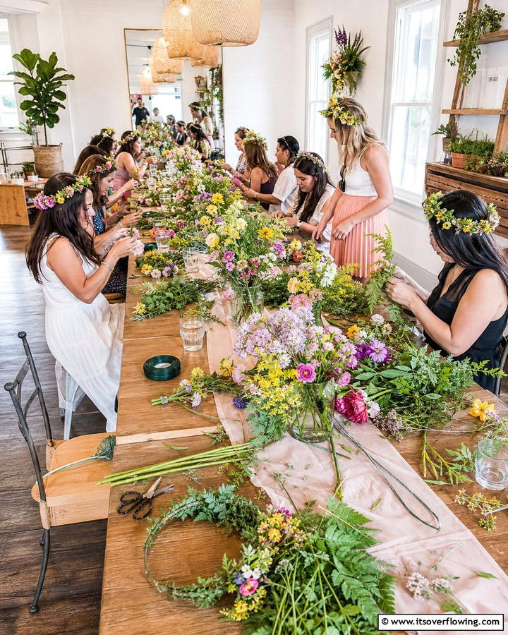 DIY Flower Crown Workshop - 21 Spring Wedding Theme Ideas for Fresh Celebrations