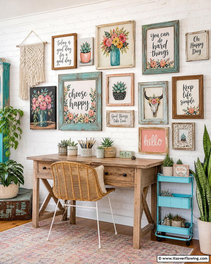 DIY Framed Artwork - 21 Gallery Wall Ideas to Display Art and Memories