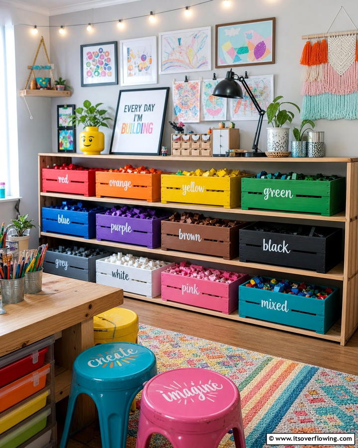 DIY Lego Storage Crates - 30 Creative Lego Storage Ideas to Organize Kids’ Spaces