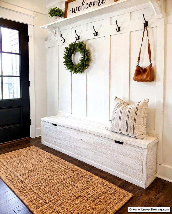 DIY Mudroom Bench with Hidden Storage - 30 Mudroom Storage Ideas for a Clutter-Free Entryway