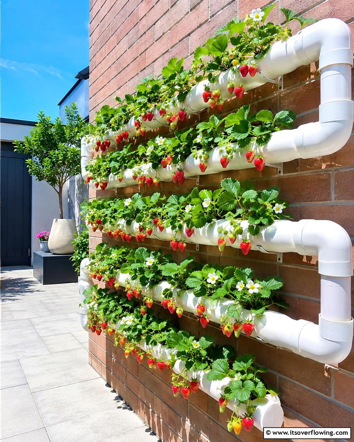 DIY PVC Pipe Strawberry Planters - 25 Strawberry Planter Ideas for Fresh Homegrown Berries
