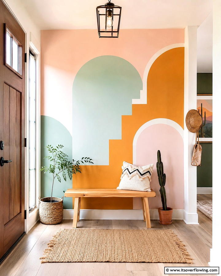 DIY Painted Murals - 30 Entryway Wall Ideas for First Impressions and Functional Storage