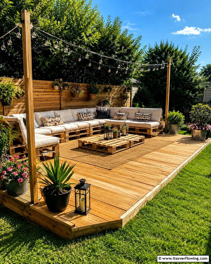 DIY Pallet Deck Transformation - 30 Budget-Friendly Backyard Deck Ideas for Stylish Outdoor Living