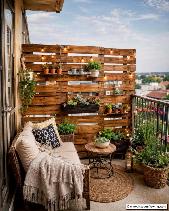 DIY Pallet Fencing - 30 Balcony Privacy Ideas for Secluded Outdoor Spaces
