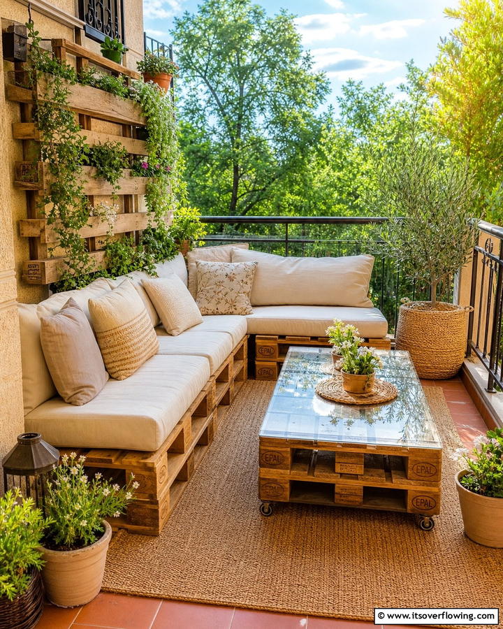 DIY Pallet Furniture - 21 Small Balcony Decor Ideas for Cozy Outdoor Retreats