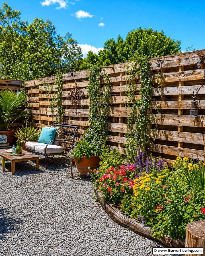 DIY Pallet Privacy Fence - 30 Cheap Privacy Fence Ideas- Affordable Outdoor Seclusion