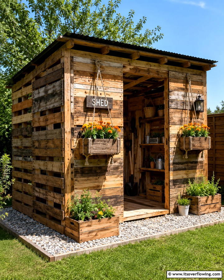 DIY Pallet Shed - 25 Garden Shed Ideas for Functional Outdoor Storage