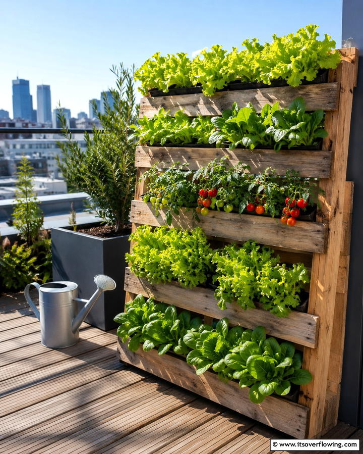 DIY Pallet Vegetable Garden - 25 Vertical Pallet Garden Ideas for Urban Spaces