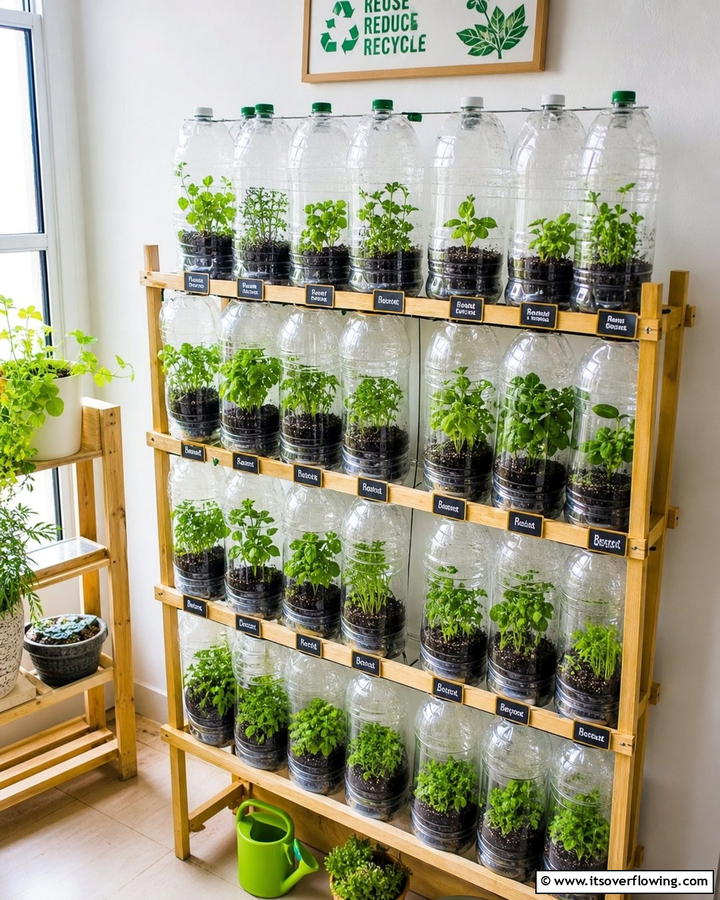 DIY Plastic Bottle Greenhouse - 20 Indoor Greenhouse Ideas for Plant Lovers