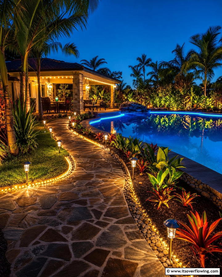 DIY Poolside Pathway Lighting - 21 Budget Backyard Pool Ideas for Affordable Summer Fun