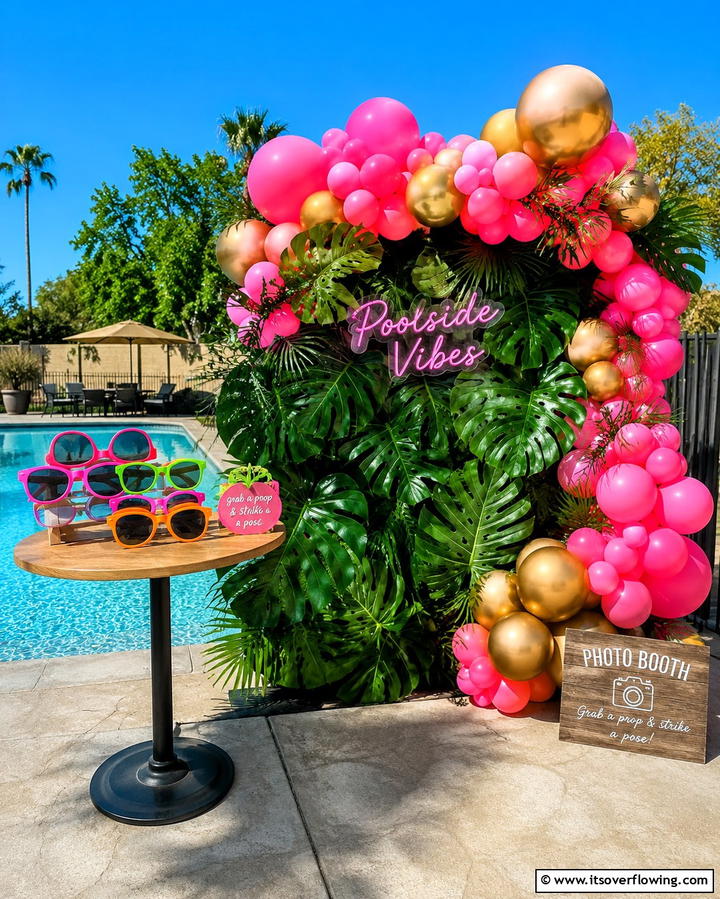 DIY Poolside Photo Booth - 25 Pool Party Ideas for a Fun and Memorable Summer