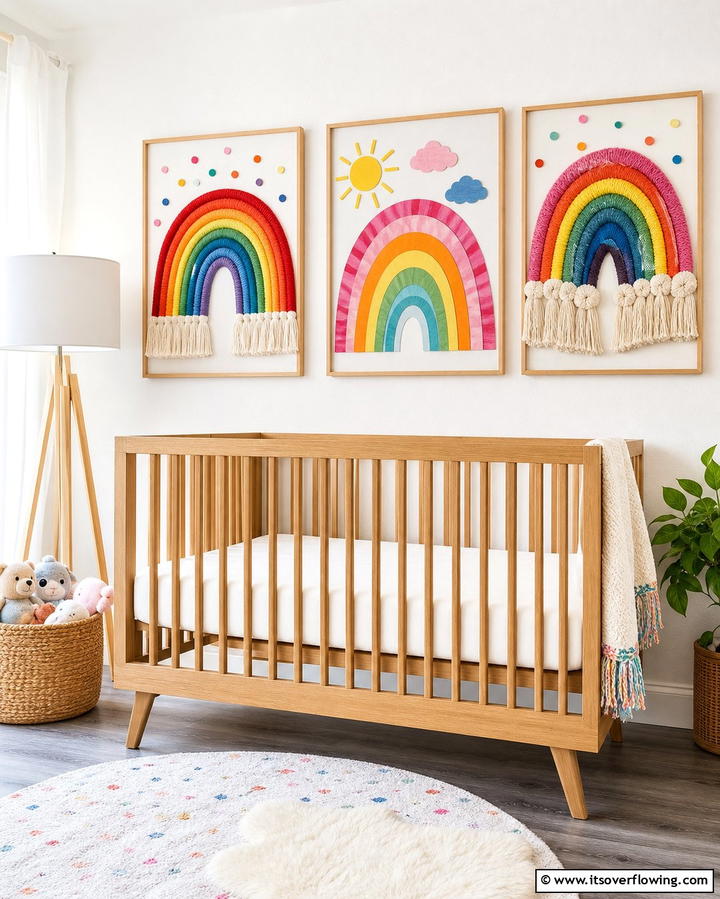 DIY Rainbow Art - 25 Rainbow Nursery Ideas for a Colorful Baby Room